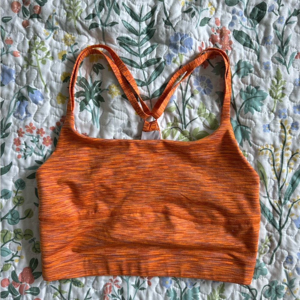 Outdoor Voices Orange Space-Dyed Racerback Sports Bra